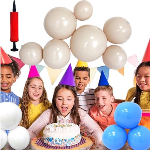 Reusable Inflatable Balloon Garland Arch Kit, 3/7 PCS Reusable Balloon Garland, Linked Pvc Balloons with Elastic Bands, One-Step, Effortless, Long-Lasting (7-Ball Beige) by Unknown