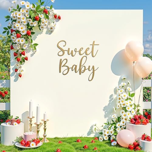 Ivory Square Arch Backdrop Cover 8x8FT, Double-Sided Stretchy Spandex Fabric Fits Square Arch Backdrop Stand, Ivory Background Backdrop for Wedding Baby Shower Birthday Party Decorations - Image 3
