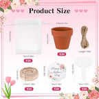 30 Sets Happy Mother's Day Appreciation Gifts Party Favors Mini Terracotta Flowerpot Planting Kit with Seedling Soil Blocks, Labels, Mother's Day Cards & Organza Bags for Mom Gardening Gift - Image 2