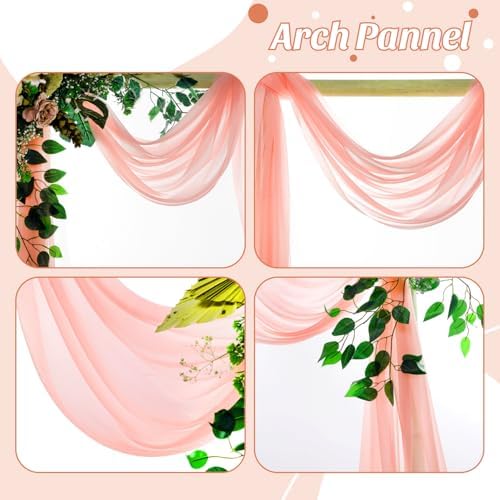 Pack of 1 Wedding Arch Drape Panel Fabric 30" x 50ft - Peach - Image 5