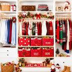 CHENGU 6 Pack Christmas Basket Collapsible Poinsettia Christmas Storage Bin - Image 5