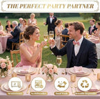 I00000 150 PCS Pink Plastic Plates,Heavy Duty Pink Disposable Plates - Image 6