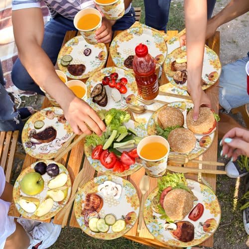 Pickmesh 250 Pcs Bee Party Disposable Tableware Set Serves 50 - Image 4