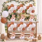 6 Sets Bear Baby Shower Decorations, Centerpieces,Beige White - Image 4