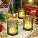 SUPMIND 24pcs Votive Candle Holders, Green Glass TeaLights Holder Bulk - Image 6