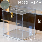 Clear Acrylic Card Box with Lock & Slot, DIY-Friendly Wedding Card Boxes for Reception Cash Gift Monetary Envelope, Elegant Gift Card Holder Box for Graduation Bridal Shower Party Table Decor - Image 4