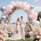 Balloon Arch Kit Stand with Base, 9Ft & 5.6Ft High Free Bending Half Arch Stand for Baby Shower Yard Decorations Wedding Birthday Party (No Balloons) - Image 4
