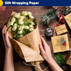 Vanhench 24" x 210' Brown Solid Color Wrapping Paper, Art Kraft Paper for Bouquet Flower Crafts, Packing, Poster, Bulletin Board, Floor Covering & Table Runner - Image 3