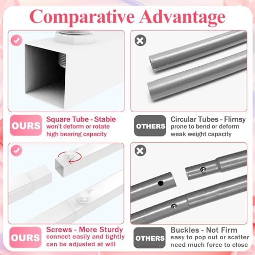 Asee'm 6.6FTx5.2FT White Wedding Arch Backdrop Stand Square Metal - Image 3
