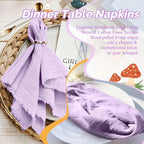 Showgeous 30 Pack Lavender Cloth Napkins with Fringe, 16x16 inch - Image 7