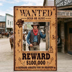 Funrous 5.4 ft Western Wanted Photo Booth Stand up by Funrous