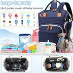 SHITIESHOU Diaper Bag Backpack Baby Bag, Baby Girl Boy Diaper Bag for Dad Mom with Pad, 16 Pockets, Pacifier Case, Large Diaper Bags Unisex for Travel (Blue) - Image 2