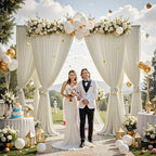 50 ft x 10 ft Wrinkle Free Champagne Backdrop Curtain for Parties, 10 Panels 5x10ft Silky Polyester Wedding Backdrop Drapes Photo Back Drop Cloth for Birthday Baby Shower Photography Background - Image 5