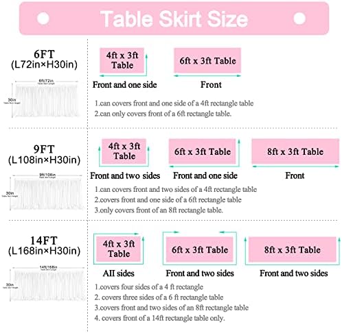 14ft Unicorn Tulle Table Skirt Tutu Rainbow Tablecloth for Birthday Party Baby Shower Girl Boy Wedding Party Dessert Buffet Banquet Table Decorations - Image 5