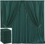 50x10ft Hunter Green Backdrop Curtain for Wedding Parties Wrinkle Free Fabric Dark Green Drapes Backdrop Decoration for Baby Shower Birthday Photography Decoration 10 Panels, 5ft x 10ft by Gogoparti