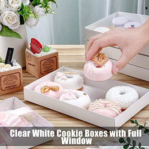 Karenhi 48 Pcs Clear Window Cookie Boxes Bakery Gift Packaging, White - Image 3
