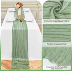 24 Pack Sage Green 10Ft Cheesecloth Table Runner - Image 3
