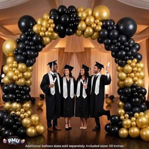 PMU DIY Professional Balloon Arch Premiere Kit (Black and Gold) Balloon Garland for Party Decoration, Decoration Kit for Birthday Party, Wedding, Graduation, Baby Shower (41696-61646-73005) Pkg/1 - Image 2