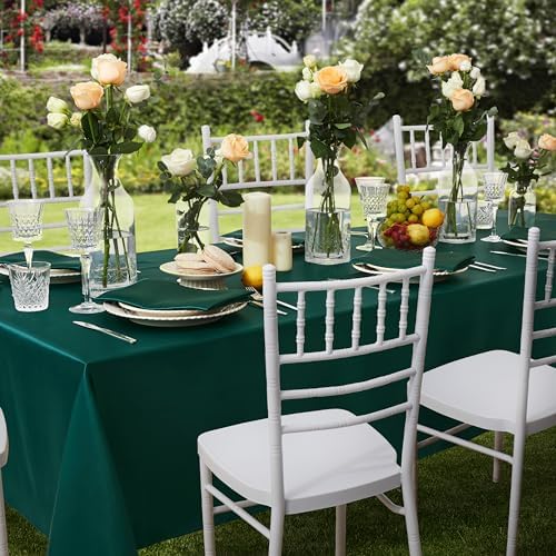 6 Pack Satin Table Cover, 60 x 84 Inches, Blackish Green - Image 4
