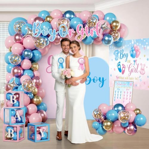 299Pcs Gender Reveal Decorations, All-in-One Decor Set for 25 Guests - Image 4