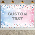 MEHOFOND 10x7ft Custom Gender Reveal Backdrop Personalized Custom Boy or Girl What Will Baby Be Decorations Banner Pink and Blue Custom Your Color, Text, Image, Logo for Baby Shower by MEHOFOND