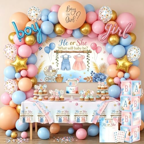 He or She Gender Reveal Decoration,Boy or Girl Gender Reveal Party Supplies - Image 5