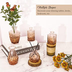 Set of 36 Glass Bud Vases Small Flower Vases for Centerpieces(Amber) - Image 5
