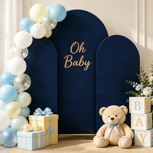 Navy Blue Arch Cover 7.2ft 6.6ft 6ft Spandex Arch Backdrop Cover Set of 3 - Image 4