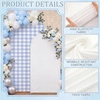 Tegeme 2 Set Gingham Arch Backdrop Cover 7.2ft 6.6ft Arch Cover, Blue,White - Image 3