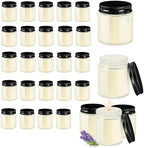 24 Pcs 4 Oz Mason Jar Candles, Lavender Scented Soy Candles Bulk Set for Stress Relief and Relaxation, Great Favors for Wedding, Christmas, Housewarming Gifts (Black, Lavender, 24) by Unknown