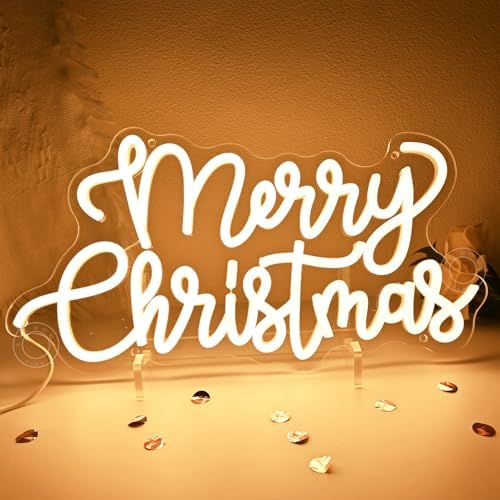SYLHOME Merry Christmas LED Neon Light Sign Shop Party Window Wall Decor - Image 3
