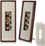 2 Pcs 12 x 4 Inch Photo Booth Frames with Mat for 2 x 6 Inch Photo Strip by Lineshading