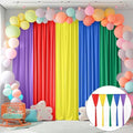 JCJ Rainbow Backdrop Curtains 5 Panels Rainbow Backdrop for Birthday Party Decorations Colorful Curtains for Girls Bedroom Classroom 10 * 7FT by JCJ