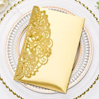 Gold Wedding Invitations Kit Metallic Pocket Blank Cards 50 Sets - Image 4