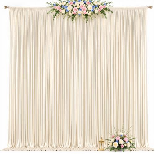 10 x 10ft Champagne Backdrop Curtains, Champagne Drapes for Backdrop Fabric - Image 7