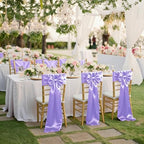 fani Lavender Satin Chair Straps Bows,60 PCS 7x108 Inch,Chair Sash - Image 7