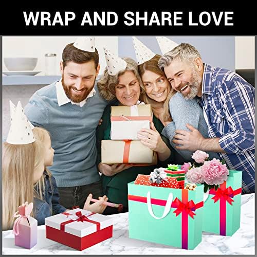 EUSOAR Small Blue Gift Wrap Bags, 50 Pack 8.6x3.9x7 inches Shopping Bags with Handles Bulk, Merchandise Retail Wrapping Bags for Business, Craft Grocery, Boutique, Party Favor, Wedding - Image 6
