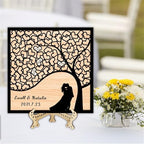 Personalized Tree of Life Wedding Guestbook Alternative with Wooden Heart Sign Custom Famliy Tree Wedding Drop Top Frame Rustic Wedding Decorations for Reception,C-Family Tree Guestbook-5 - Image 6