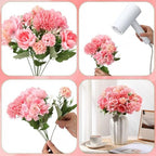 Tigeen 24 Bundles Artificial Flowers Bouquet Silk Peonies, Rose Pink - Image 2