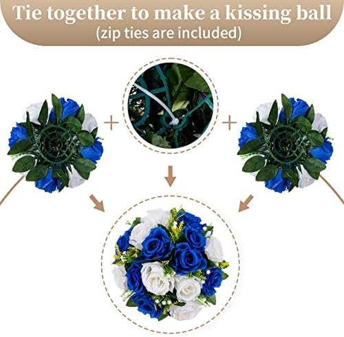 Sziqiqi Fake Flowers for Wedding Centerpiece, Kissing Ball, Navy Blue, 6Pcs - Image 4