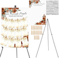 Pinkunn Terracotta Floral Wedding Seating Chart with Easel Display Stand 15.8 x 23.6 Inch Rose Wooden Rustic Seating Chart Board Please Find Your Seat Sign for Baby & Bride Shower Wedding Sign Decor by Pinkunn