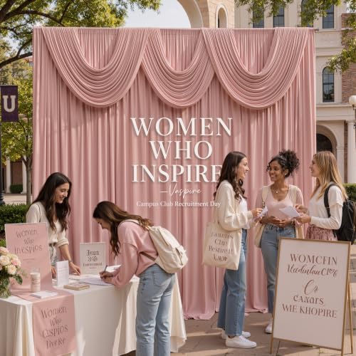 10 ft x 10 ft Dusty Pink Backdrop Curtains for Parties, Wrinkle Free Dusty Pink Photography Backdrop Drapes for Wedding Boys Birthday Baby Shower Bridal Shower Party - Image 4
