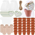 30 Terracotta Pot Sets, Greenery Party Favors for Guest Bulk by Acellegic