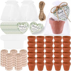 30 Terracotta Pot Sets, Greenery Party Favors for Guest Bulk by Acellegic