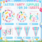 Honeydak 210 Pcs Easter Plates and Napkins Serve 30 Pastel Colorful Bunny 7" and 9" Rabbit Plates Napkins and Forks Tableware for Spring Holiday Easter Party Table Decor Supplies - Image 3