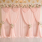 40x10ft Blush Pink Backdrop Curtain Panels for Parties - Wrinkle Free Polyester Photo Curtain Backdrop Wedding Back Drop Fabric Drapes for Party Decorations Background for Photography by WishCare