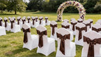 Satin Chair Sashes Bows 50 Pack Universal Polyester Chair Ribbons for Wedding Anniversary Retirement Party Birthday Engagement Banquet Graduation Outdoor Events Decor (Brown, 50 pcs) - Image 5