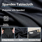 2 pk Black Spandex Tablecloth 4ft with Ruffled Table Skirt,Wrinkle Free High Stretch Fitted Tablecloths for 4 Foot Rectangle Tables, Elastic Spandex Table Covers 6ft for Parties Wedding Banquet - Image 4