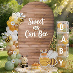 Wood Arch Backdrop Cover, 7.2FT x 4FT, for Birthday and Baby Shower Party by PartyVillage