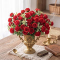 Zeyune 8 Pack 12 Inch Artificial Rose Bouquet, Red by Zeyune